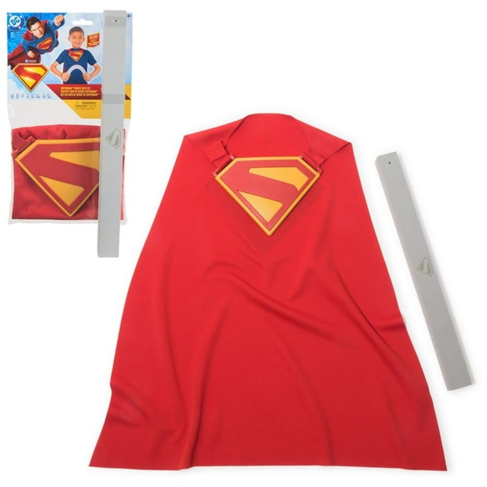 NWT DC Comics Superman Power Cape Set Kids Costume Accessory w Foam Strength Bar